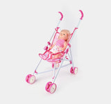 Stroller With Baby Doll Play Set For Girls